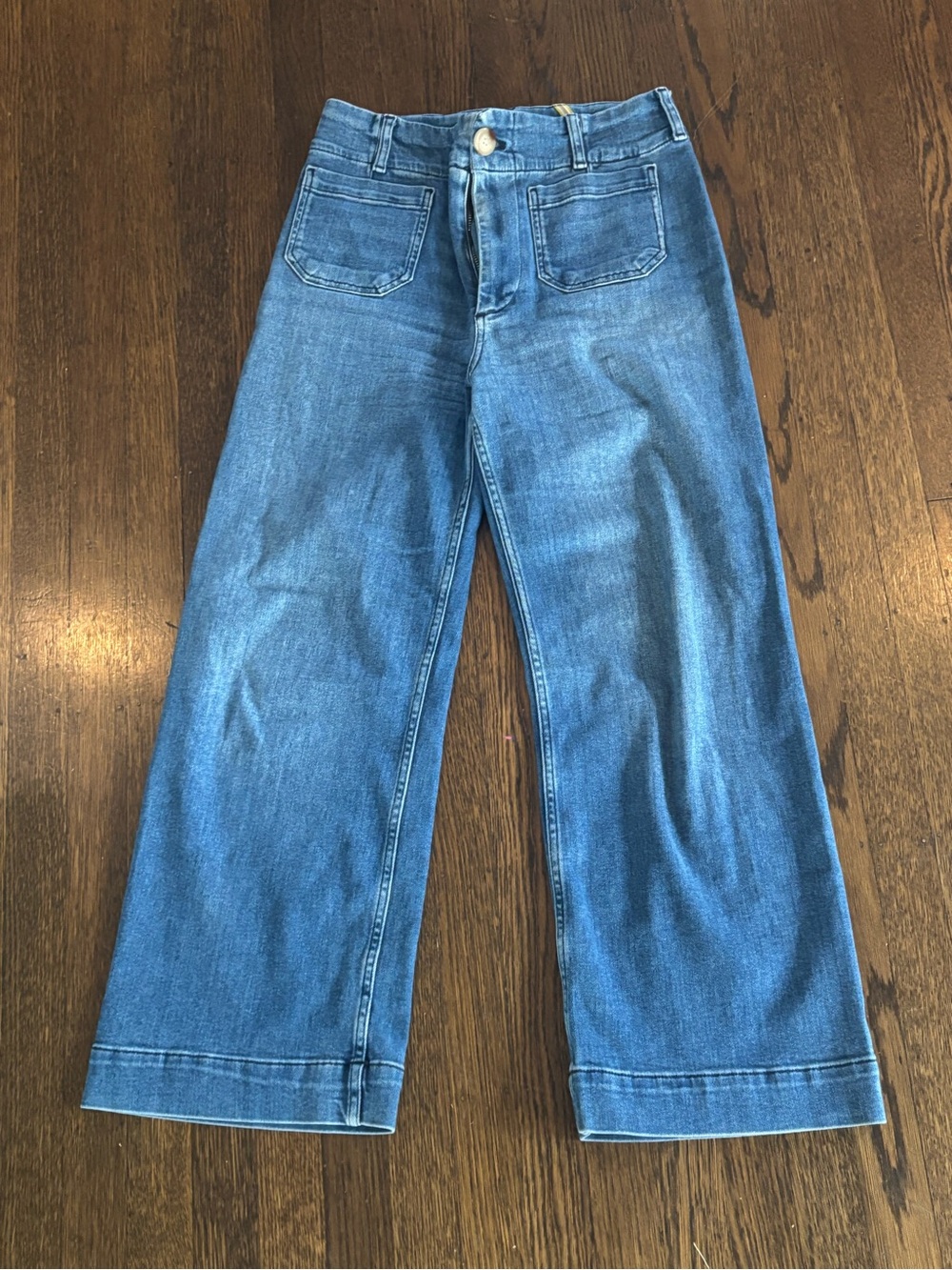 Anthropologie Wide-Leg Jeans in Medium Blue Denim